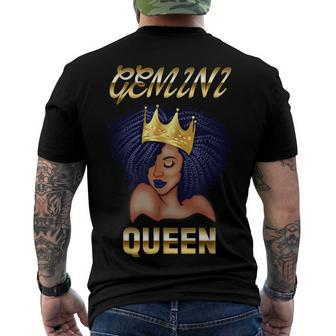 Gemini Queen Born In May-June Black Queen Birthday Men's T-shirt Back Print - Seseable
