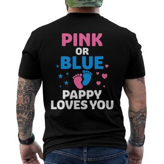 Gender Reveal Pink Or Blue Pappy Loves You Men's Back Print T-shirt | Mazezy