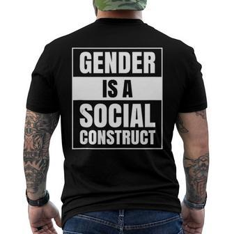 Gender Is A Social Construct Agender Bigender Trans Pronouns Men's Back Print T-shirt | Mazezy