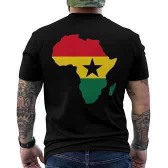 Ghana Ghanaian Africa Map Flag Pride Football Soccer Jersey Men's Crewneck Short Sleeve Back Print T-shirt | Mazezy