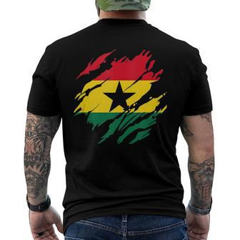 Ghanaian Flag Ghana Torn Print Men's Back Print T-shirt | Mazezy