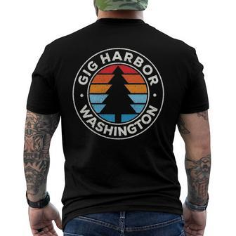 Gig Harbor Washington Wa Vintage Graphic Retro 70S Men's Back Print T-shirt | Mazezy AU