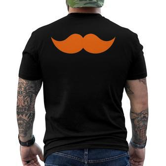 Ginger Orange Red Hair Mustache Men's Back Print T-shirt | Mazezy