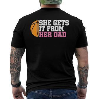 Girls Womens Basketball Dad Coach Men's Back Print T-shirt | Mazezy UK