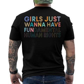 Girls Just Wanna Have Fundamental Rights V2 Men's Back Print T-shirt | Mazezy