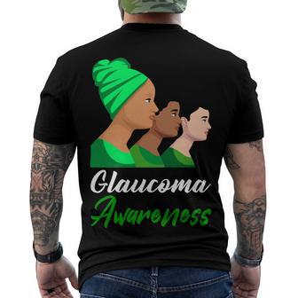 Glaucoma Awareness Green Women Glaucoma Glaucoma Awareness Men's Crewneck Short Sleeve Back Print T-shirt | Favorety CA