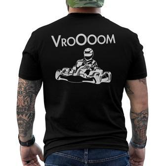 Go Kart Vroooom Go Kart Racing Driver Men's Back Print T-shirt | Mazezy