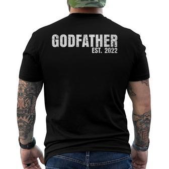 Godfather Est 2022 Fathers Day God Dad Announcement Reveal Men's Back Print T-shirt | Mazezy