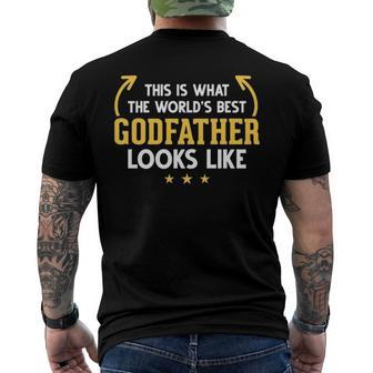 Godfather From Goddaughter Godfathers Worlds Best Godfather Men's Back Print T-shirt | Mazezy