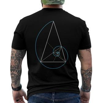 Golden Triangle Fibonnaci Spiral Ratio Men's Back Print T-shirt | Mazezy