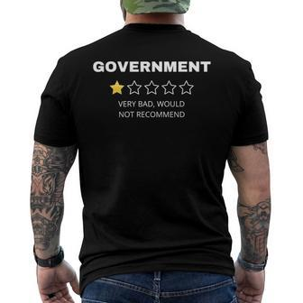 Government Very Bad Would Not Recommend Men's Crewneck Short Sleeve Back Print T-shirt