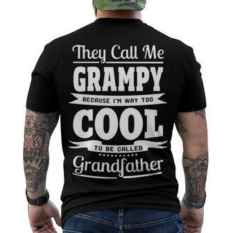 Grampy Grandpa Im Called Grampy Because Im Too Cool To Be Called Grandfather Men's T-Shirt Back Print - Seseable