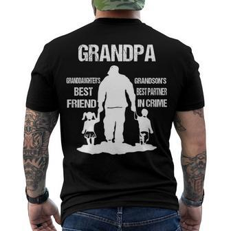 Grandpa Grandpa Best Friend Best Partner In Crime Men's T-Shirt Back Print - Seseable