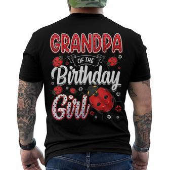 Mens Grandpa Of The Birthday Girl - Family Ladybug Birthday Men's T-shirt Back Print - Seseable