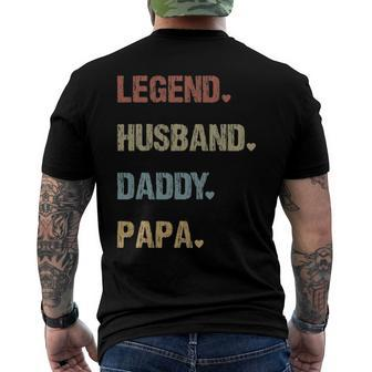 Grandpa Fathers Day Legend Husband Dad Papa Vintage Retro Men's Back Print T-shirt | Mazezy
