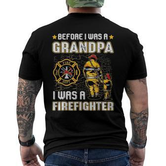 Mens Before I Was A Grandpa I Was A Firefightergifts Men's Back Print T-shirt | Mazezy