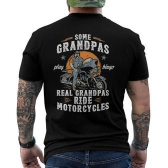 Mens Some Grandpas Play Bingo Real Grandpas Ride Motorcycles Men's Back Print T-shirt | Mazezy