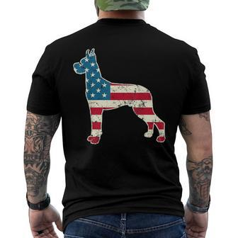 Great Dane 4Th Of July Men Women Usa American Flag Dog Men's Back Print T-shirt | Mazezy
