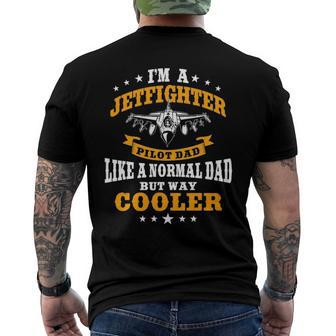 Mens Great Fighter Pilot Dad Father Jet Fighter Men Men's Back Print T-shirt | Mazezy
