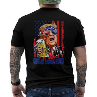 Great Maga King Flag Pro Trump 4Th Of July Men's Back Print T-shirt | Mazezy