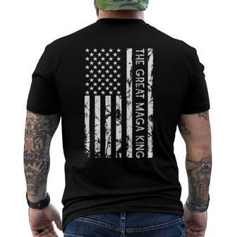 The Great Maga King Ultra Maga Republican Distressed Flag Men's Back Print T-shirt | Mazezy