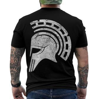 Greek Spartan Helmet Greek Independence Day Greece Pride Men's T-shirt Back Print - Seseable