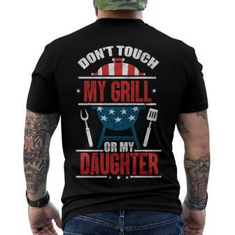 Grill Usa Flag 4Th Of July Patriotic Barbeque Dad Daddy Men's T-shirt Back Print - Seseable
