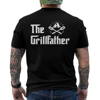 The Grillfather Bbq Dad Bbq Grill Dad Grilling Men's Back Print T-shirt | Mazezy