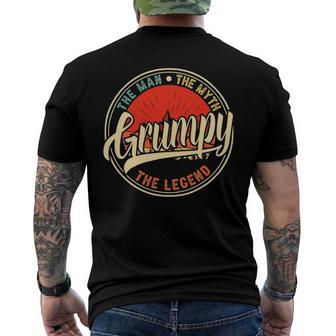 Grumpy The Man The Myth The Legend Fathers Day Men's Back Print T-shirt | Mazezy
