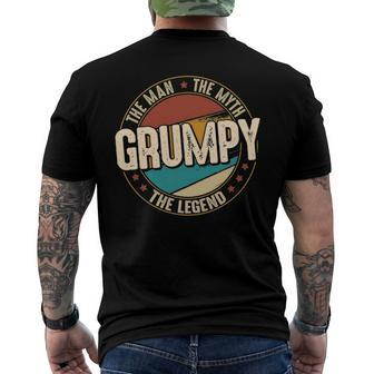 Mens Grumpy Man Myth Legend Fathers Day Grumpy Men's Back Print T-shirt | Mazezy