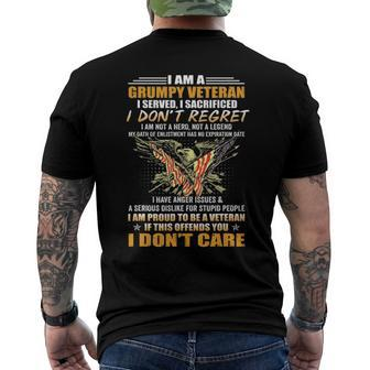 Im A Grumpy Veteran Fathers Day From Son Daughter Men's Back Print T-shirt | Mazezy