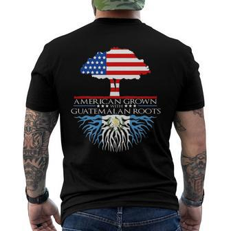 Guatemalan Roots American Grown Tree Flag Born Us Guatemala Men's Crewneck Short Sleeve Back Print T-shirt | Mazezy