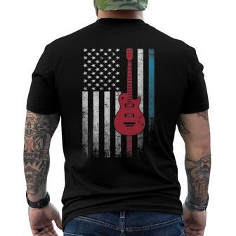 Guitar Music Musician 4Th Of July American Flag Usa America Men's Back Print T-shirt | Mazezy UK