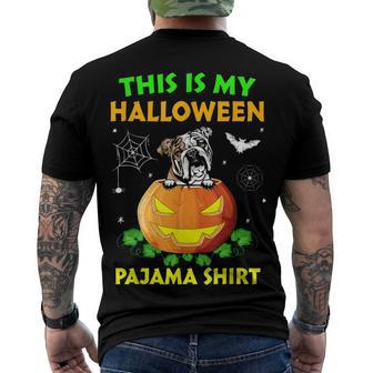 This Is My Halloween Costume Pajama English Bulldog Lover Men's T-shirt Back Print - Seseable