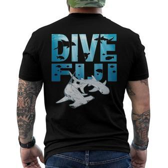 Hammerhead Shark And Whitetip Dive Fiji Hammerhead Men's Back Print T-shirt | Mazezy