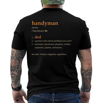 Handyman Dad Definition For Fathers Day Classic Men's Back Print T-shirt | Mazezy