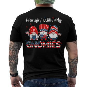 Hanging With My Gnomies Cute Patriotic 4Th Of July Gnome Men's T-shirt Back Print - Seseable