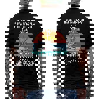 What Happens On The Pontoon Stays On The Pontoon Men's Back Print T-shirt | Mazezy