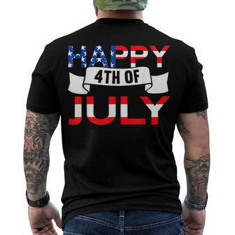 Happy 4Th Of July American Flag Usa 4Th Of July Men's T-shirt Back Print - Seseable