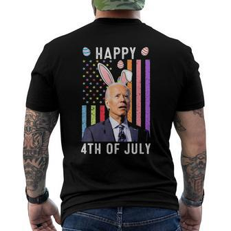 Happy 4Th Of July Confused Joe Biden Happy Easter Day Men's Back Print T-shirt | Mazezy