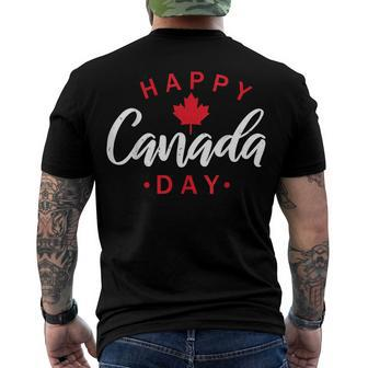 Happy Canada Day Maple Leaf Canadian Flag Kids Men's T-shirt Back Print - Seseable