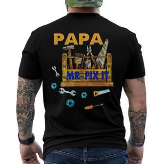 Happy Fathers Day Papa Mr Fix It For Dad Papa Father Men's Back Print T-shirt | Mazezy