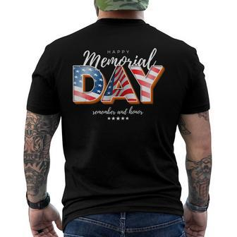 Happy Memorial Day Remember And Honor Men's Back Print T-shirt | Mazezy