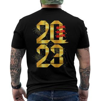 Happy New Year 2023 New Years Eve Party Supplies Nye Men's Back Print T-shirt | Mazezy