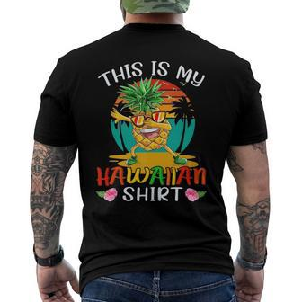 This Is My Hawaiian Vintage Dabbing Pineapple Glasses Summer Men's Back Print T-shirt | Mazezy