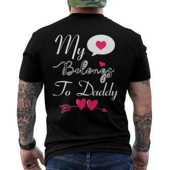 My Heart Belongs To Daddy Girls Boys Valentines Day Tee Men's Back Print T-shirt | Mazezy