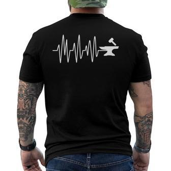 Mens Heartbeat Heart Pulse Blacksmith Smith Forging Craftsman Fun Men's Back Print T-shirt | Mazezy