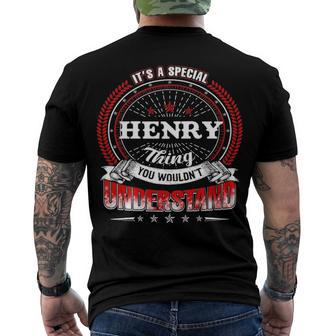 Henry Shirt Family Crest Henry T Shirt Henry Clothing Henry Tshirt Henry Tshirt For The Henry Men's T-Shirt Back Print - Seseable