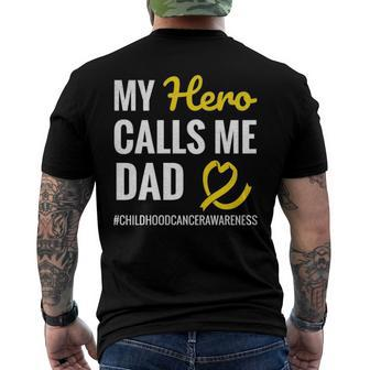 Hero Calls Me Dad Dipg Childhood Cancer Warrior Men's Back Print T-shirt | Mazezy
