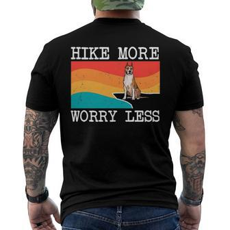 Hike More Worry Less American Staffordshire Terrier Hiking Men's Back Print T-shirt | Mazezy